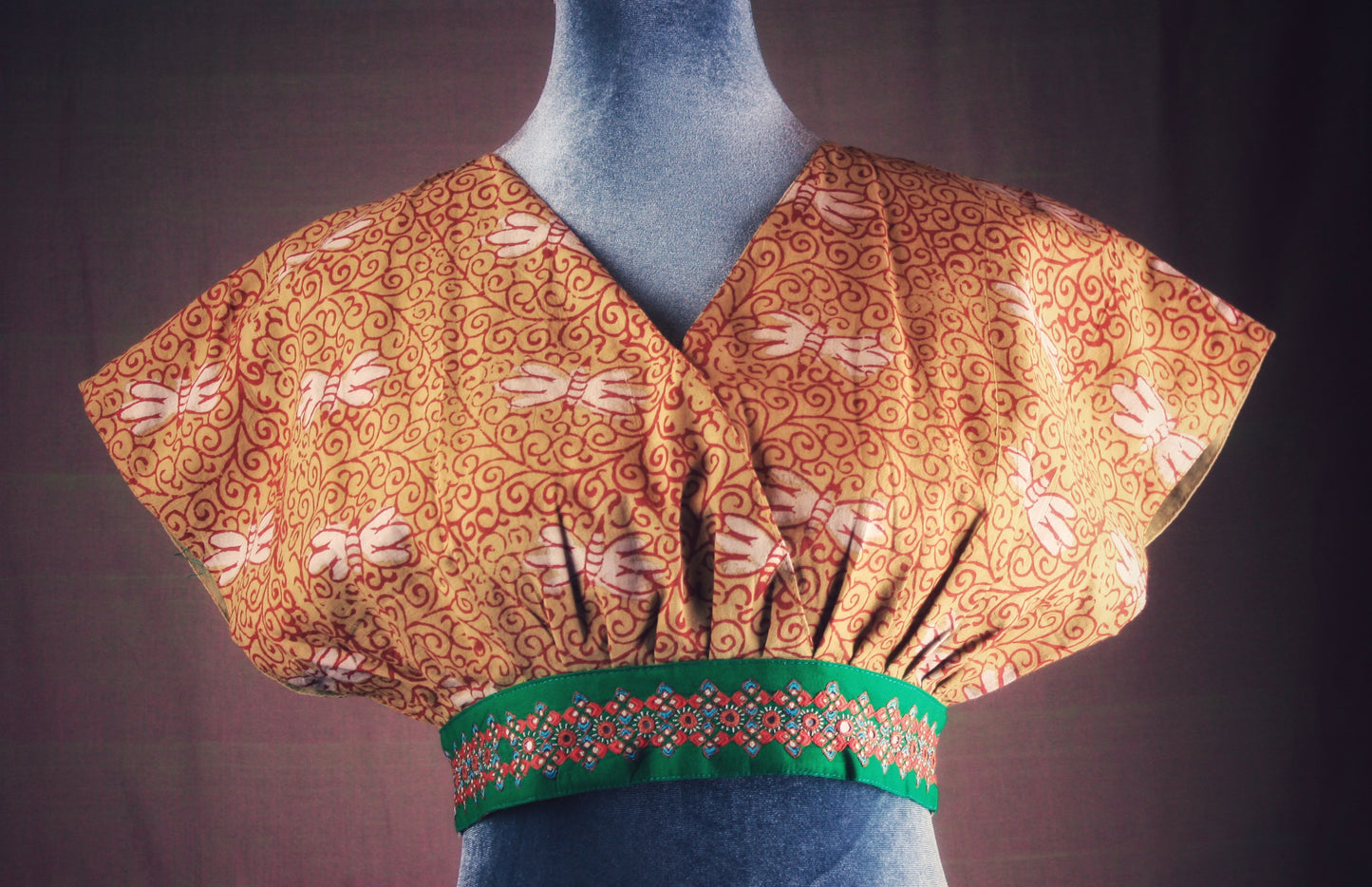 Embroidered Waistband Crop Top