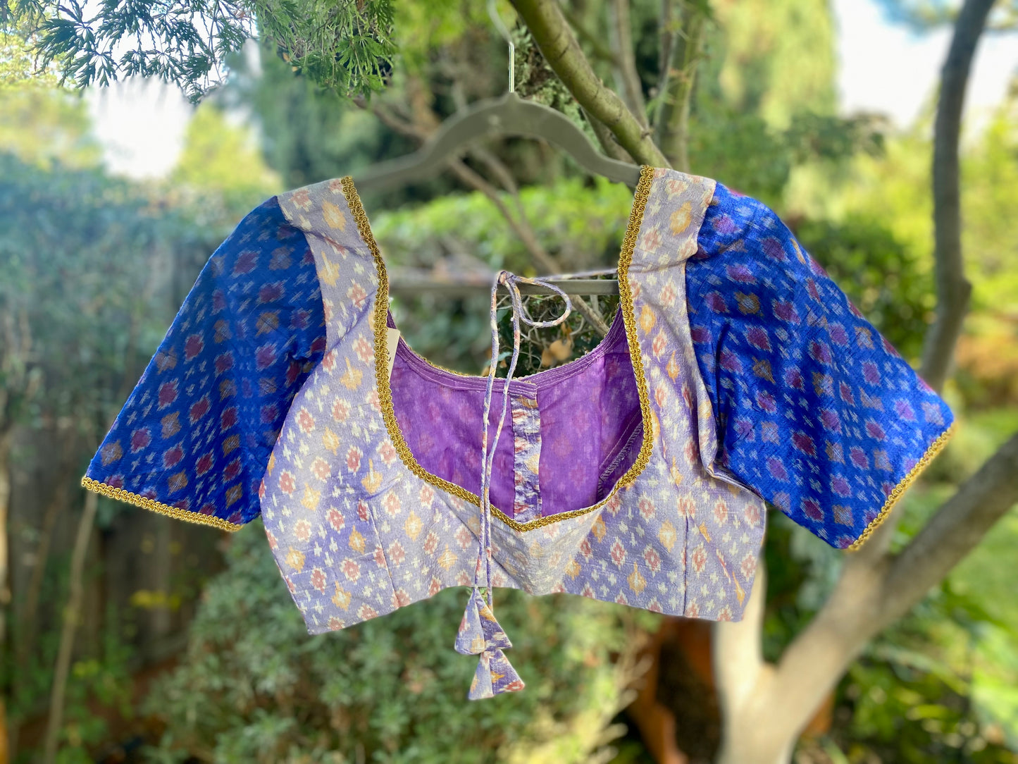 Raw Silk Blouse - Pochampally Ikat