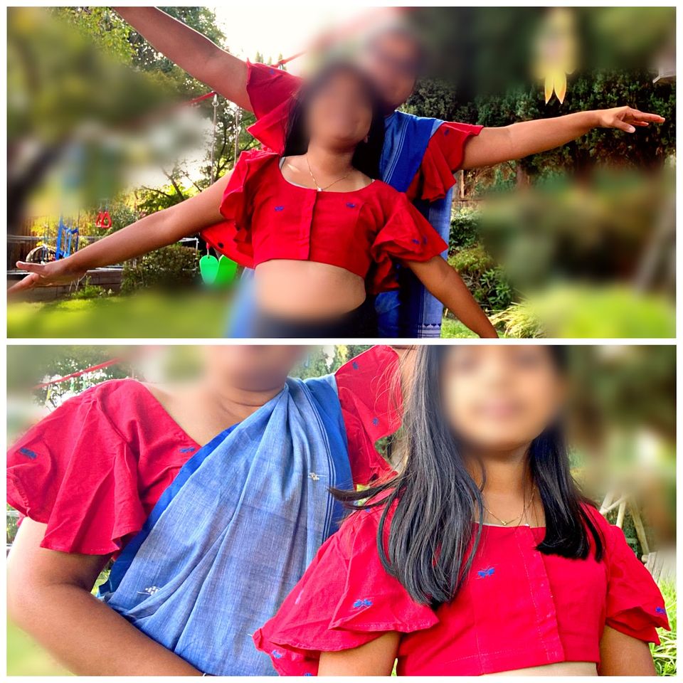 Assam Kamrup Butterfly sleeves Red Blouse