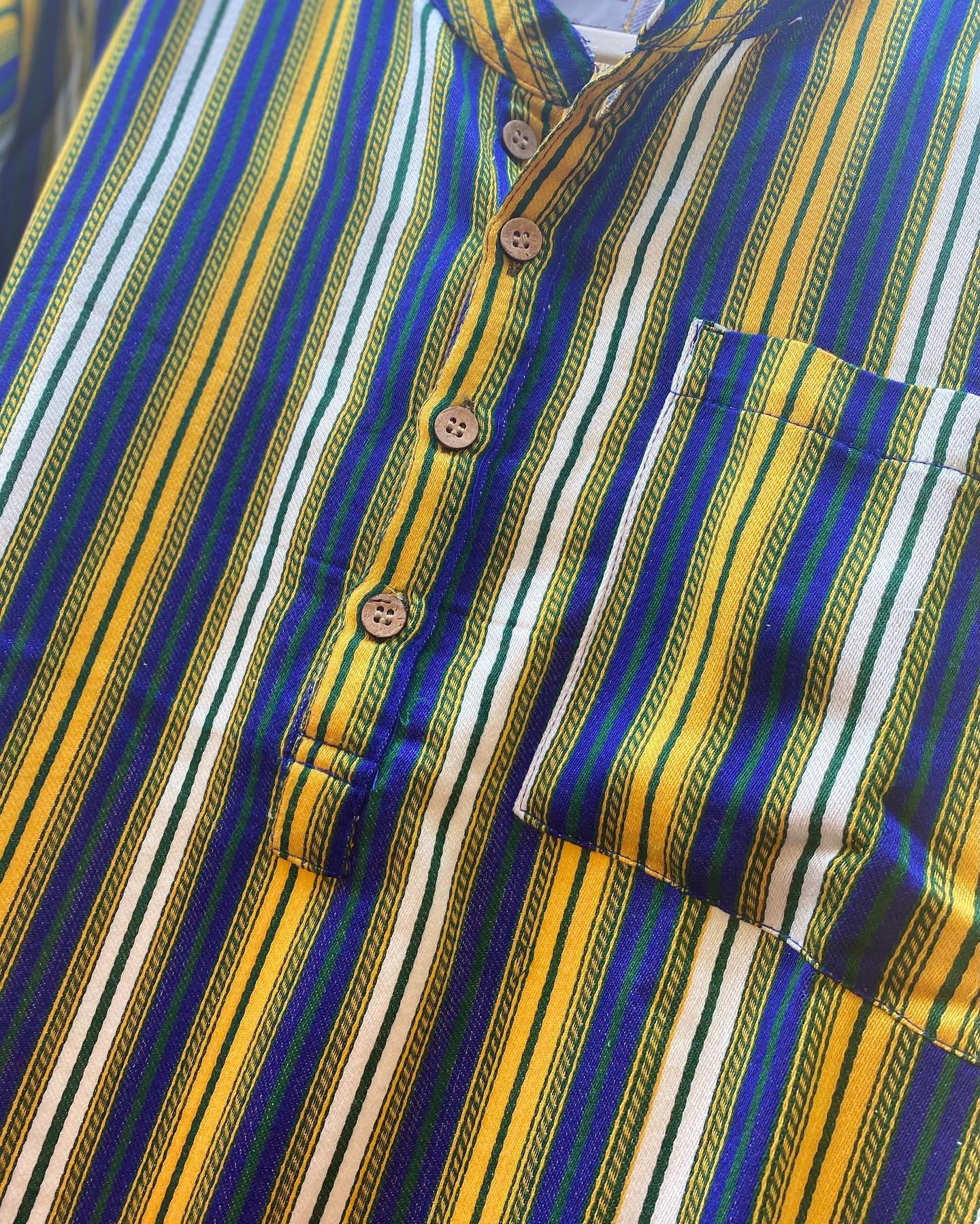 Men's Mashru Kurta - Yellow stripes
