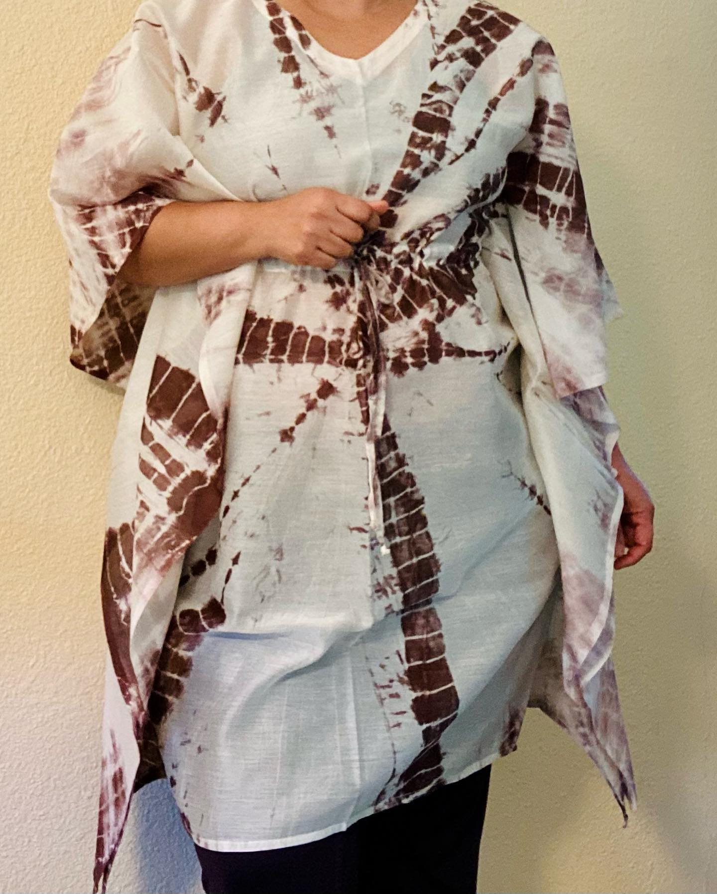 Shibori Silk Kaftan