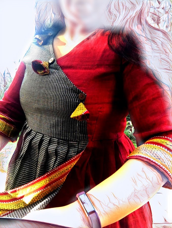 Wrap front Handloom Kurta