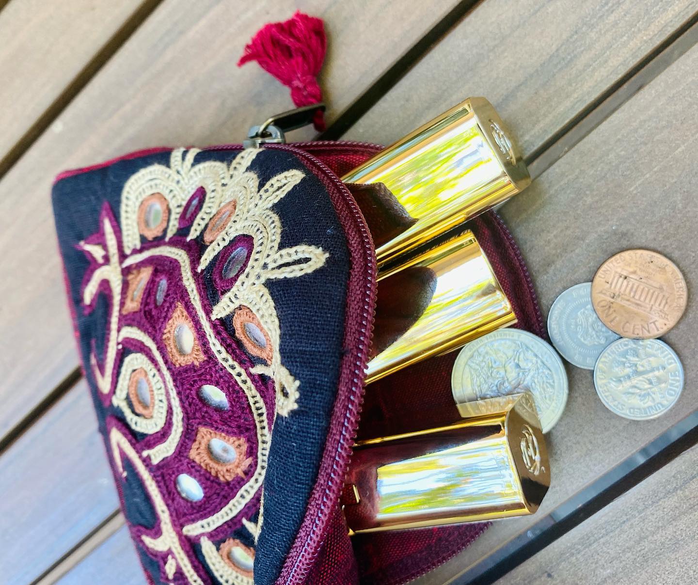 Hand embroidered coin Purse
