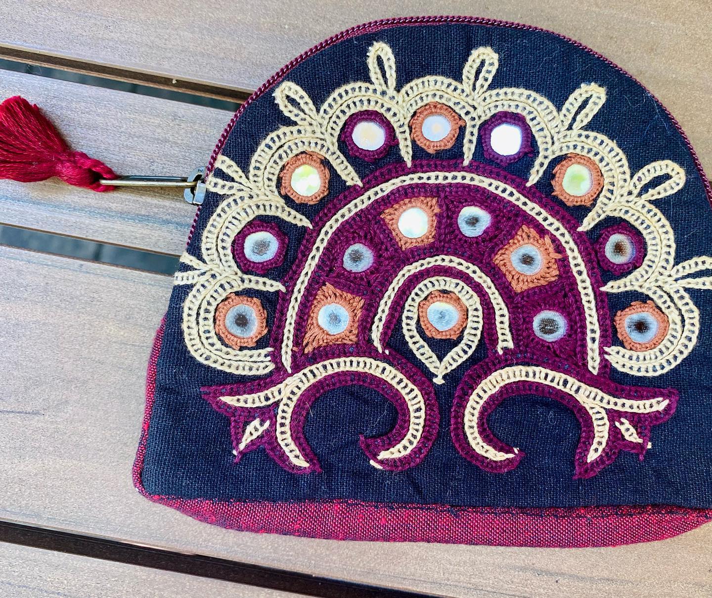Hand embroidered coin Purse