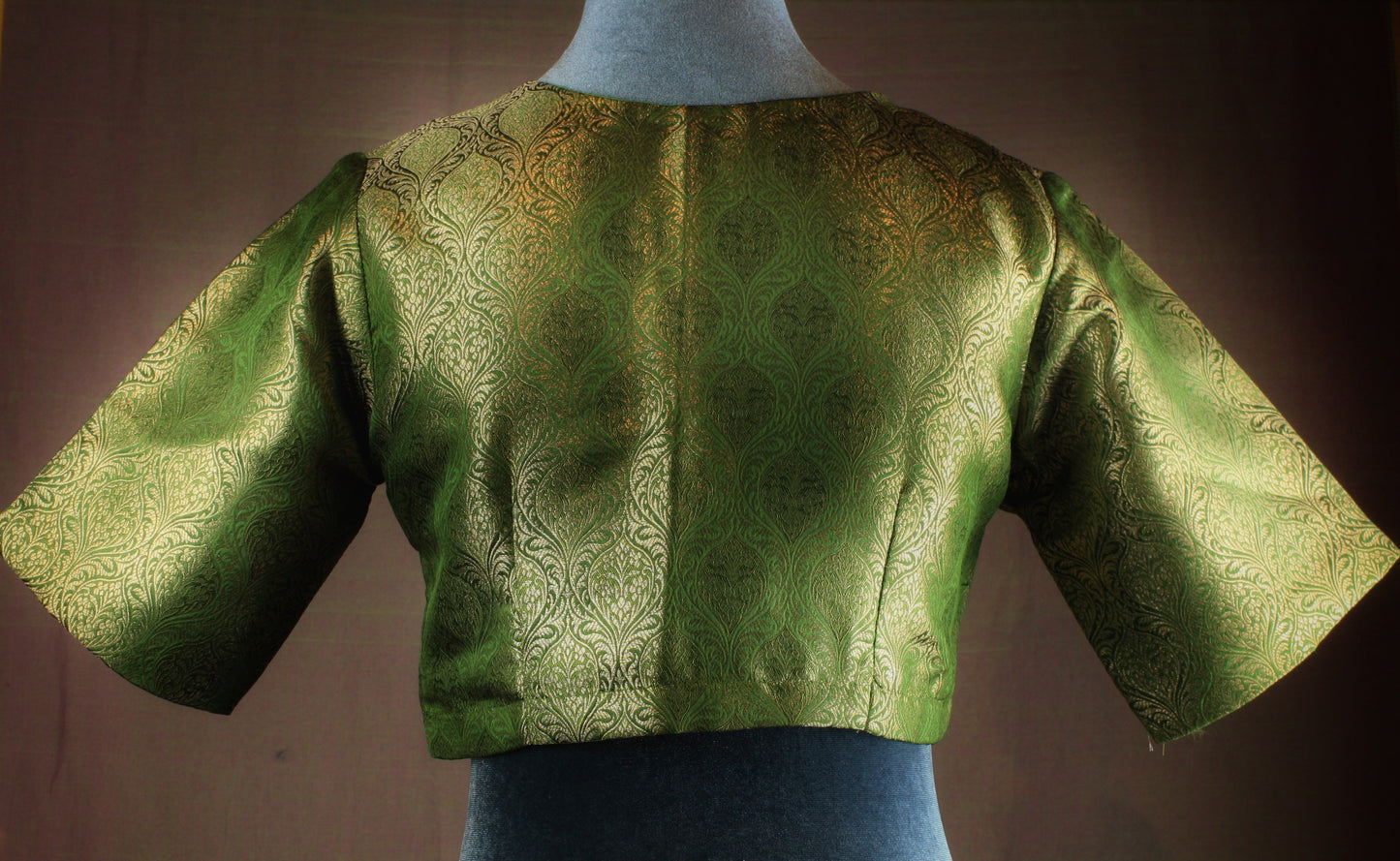 Banarasi Brocade Blouse - Purple/ Mehendi green