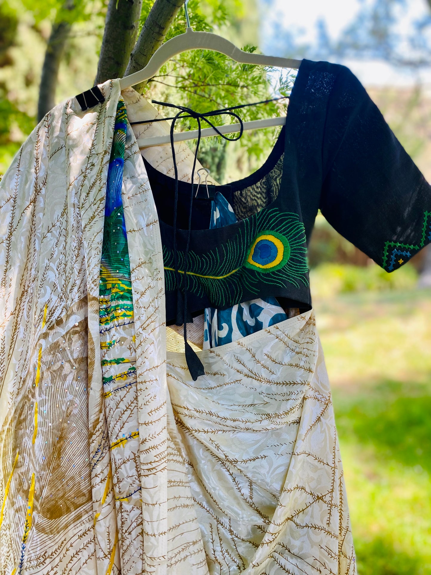 Embroidered Black Blouse - Silk Cotton