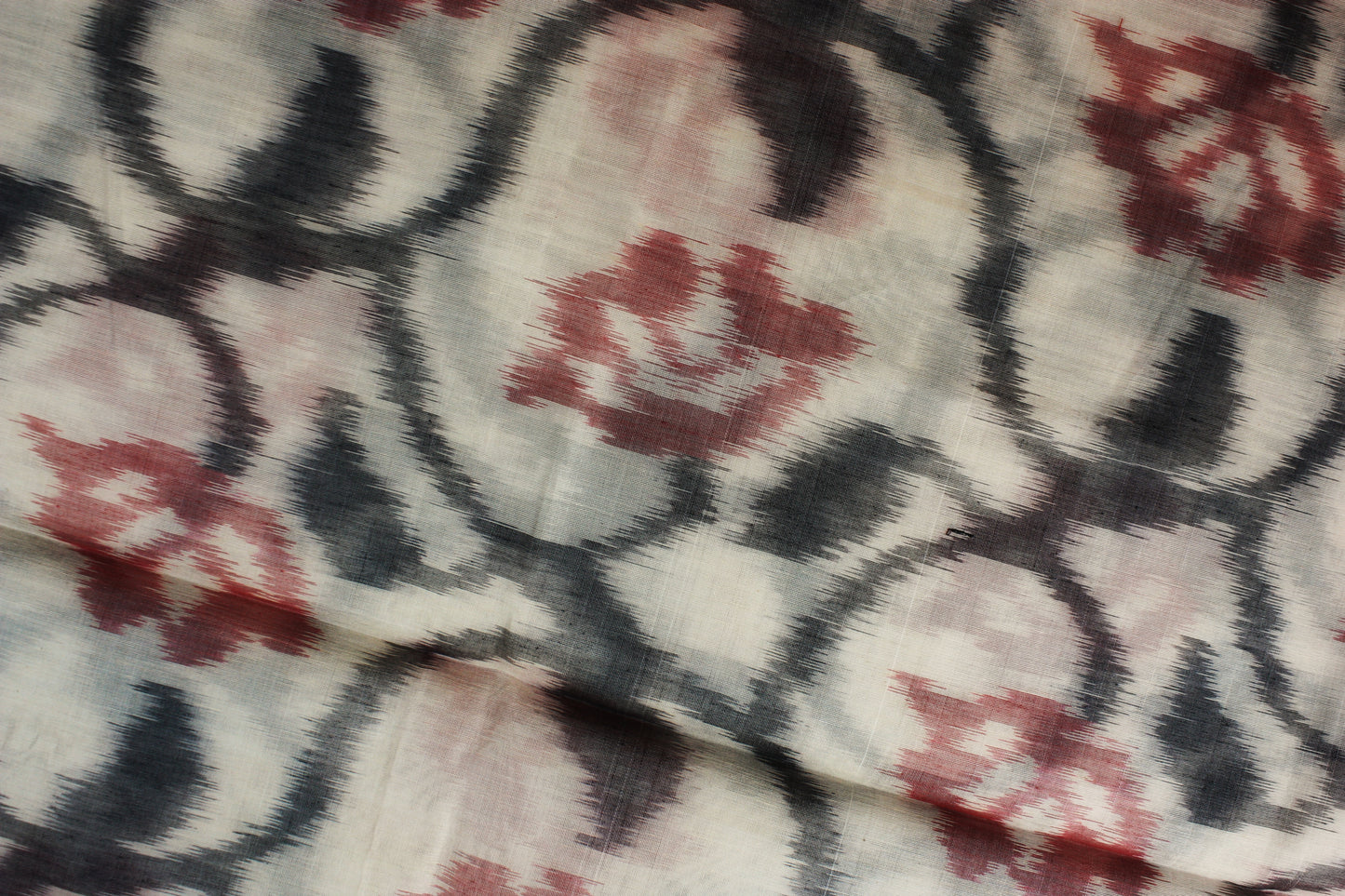 Pochampally Ikat Silk Cotton Saree - White/ Red, Yellow