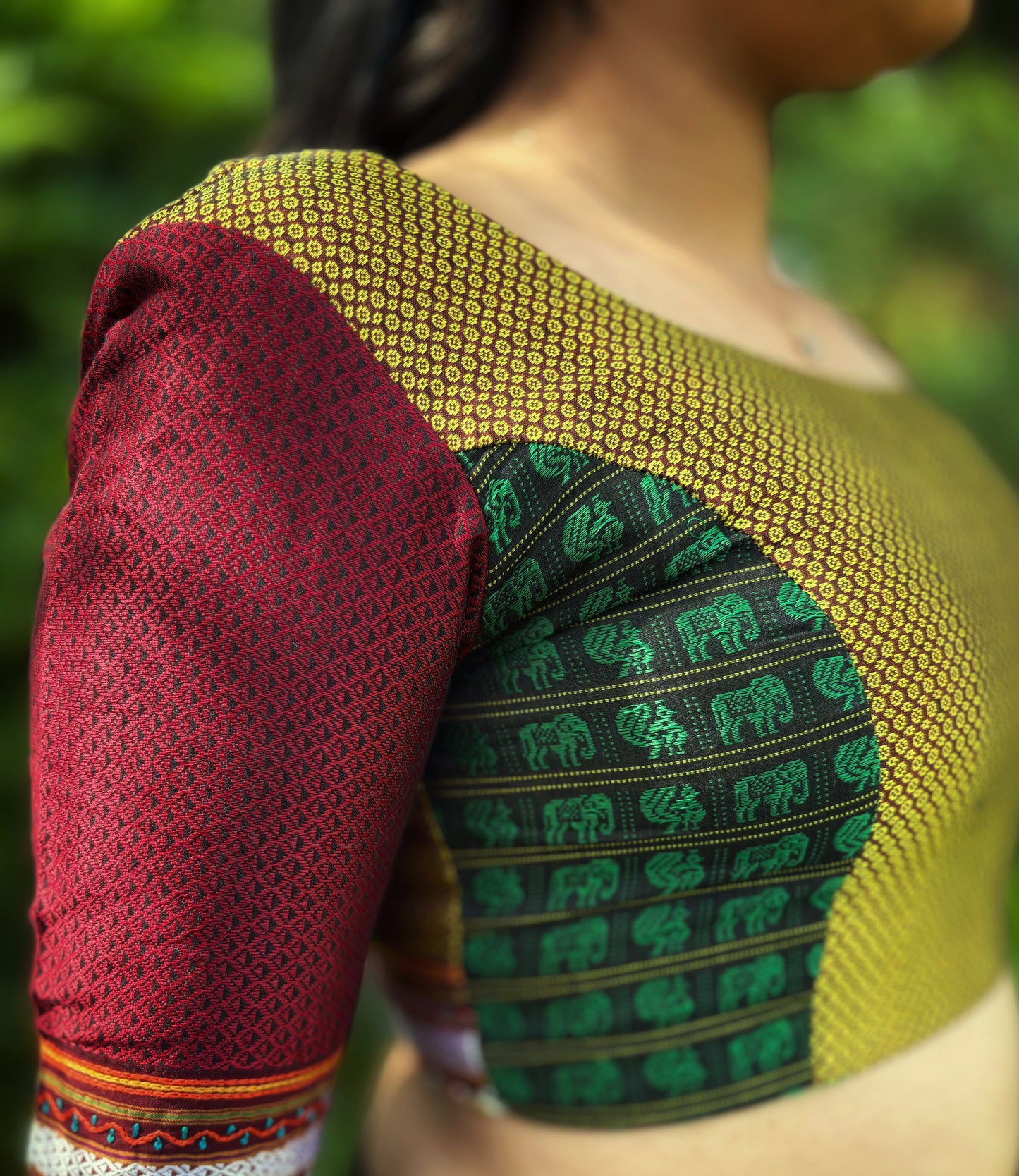 Khun Handloom Blouse with lambani hand embroidery