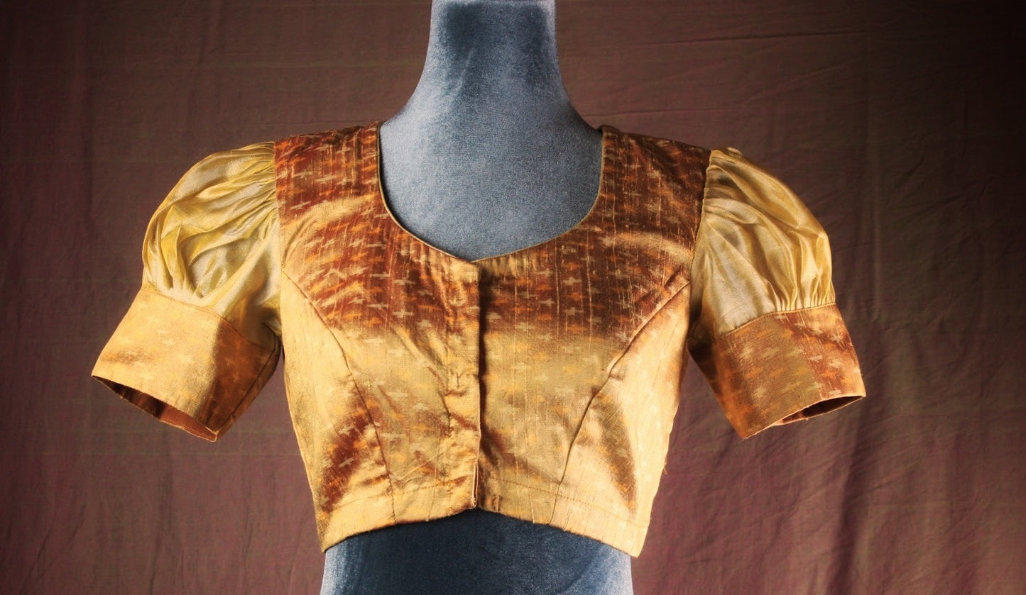Silk Tissue Blouse Puffed sleeves