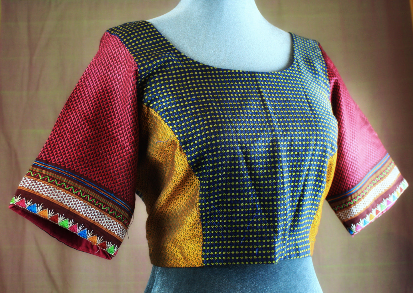 Khun Handloom Blouse with lambani hand embroidery