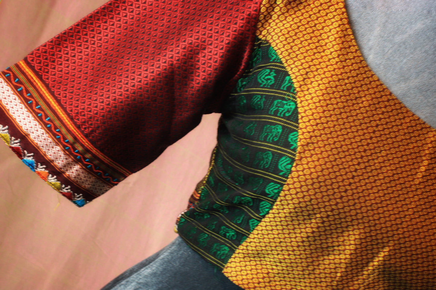 Khun Handloom Blouse with lambani hand embroidery