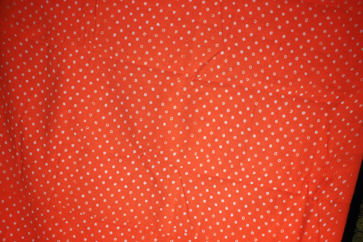 Sungudi Cotton Saree - Orange/ Black