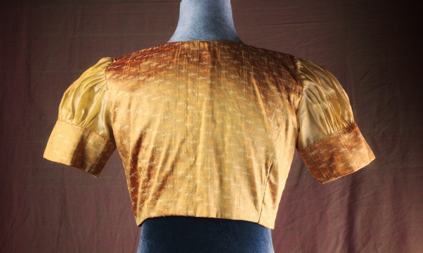 Silk Tissue Blouse Puffed sleeves