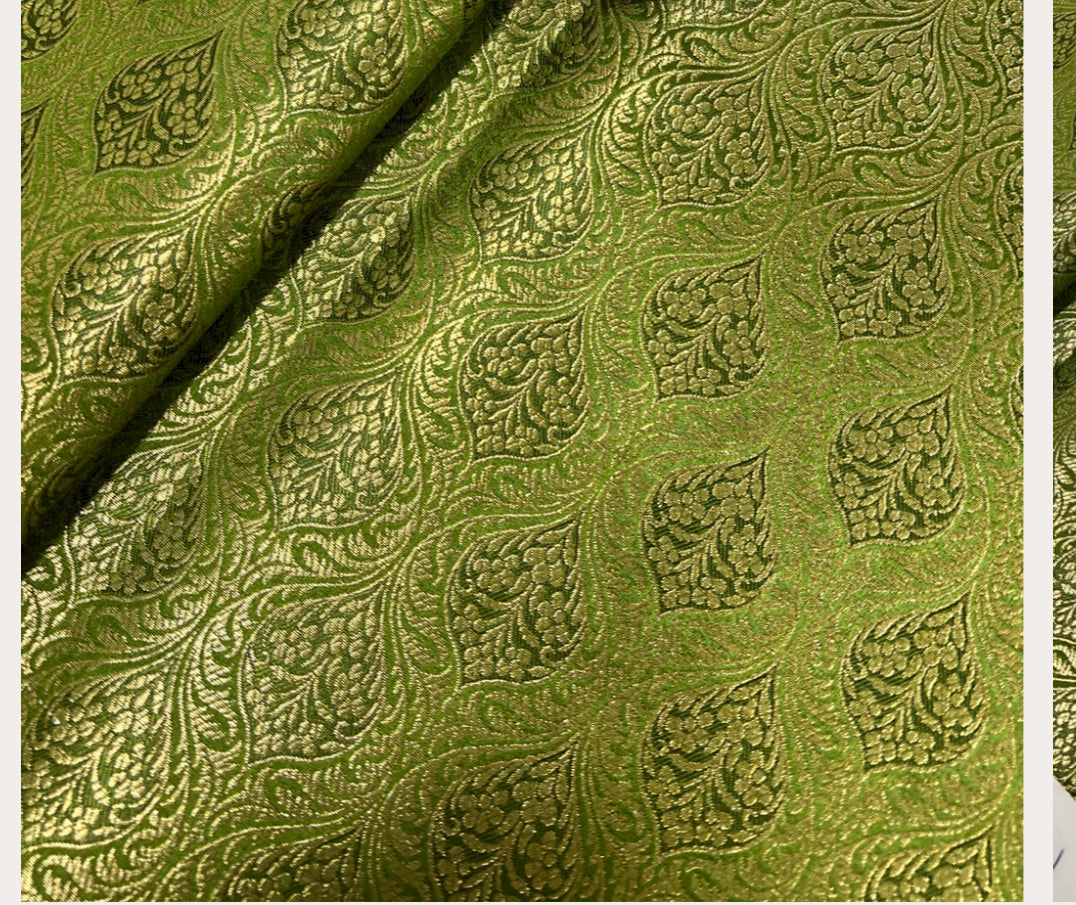 Banarasi Brocade Blouse - Purple/ Mehendi green