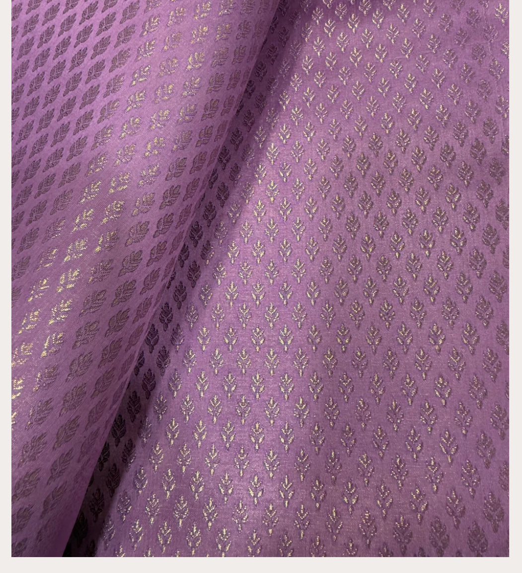 Banarasi Brocade Blouse - Beige/ Lavendar