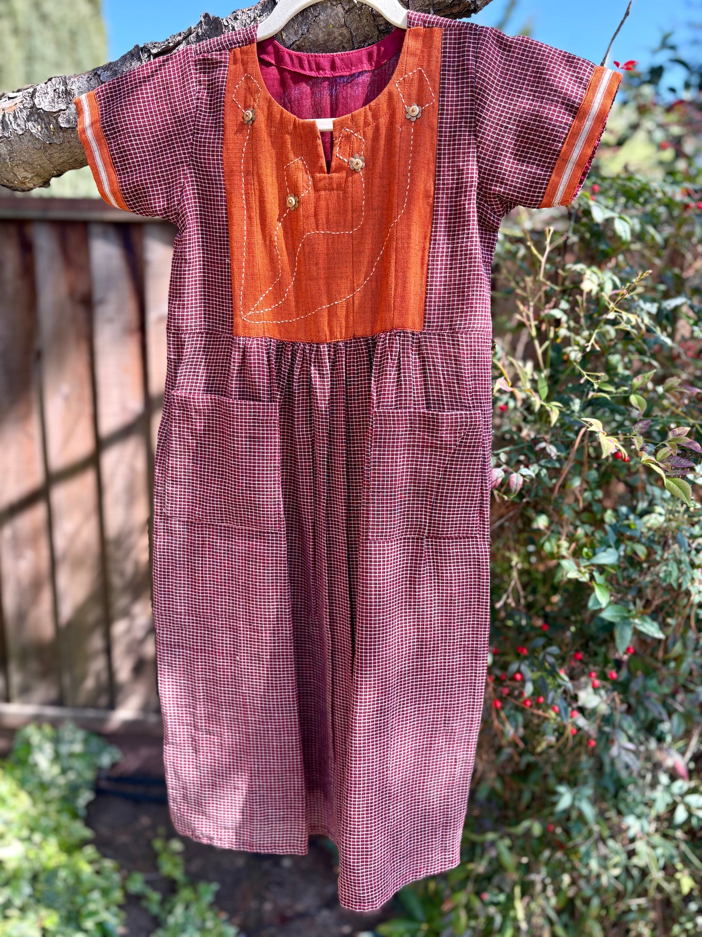 Girl's Handloom Kurta with Hand embroidery
