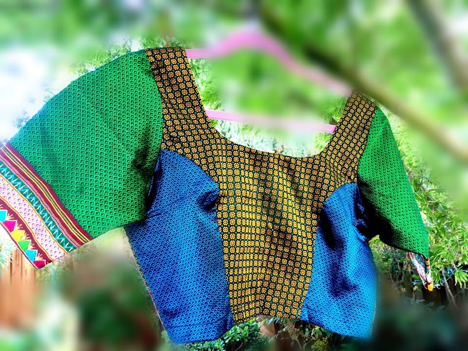 Khun Handloom Blouse with lambani hand embroidery -old
