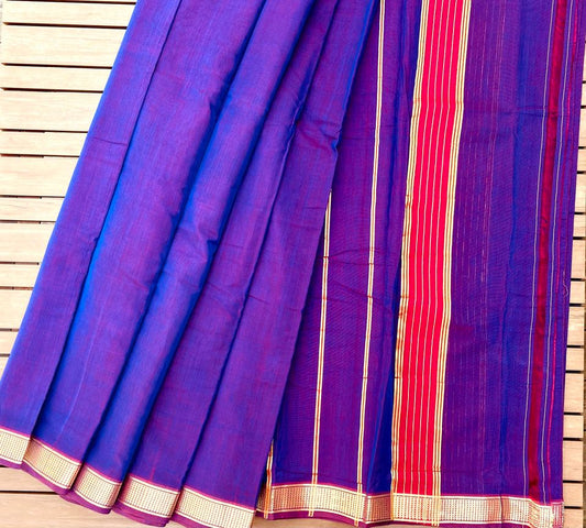 Devendra Handloom Saree- Purple Zari