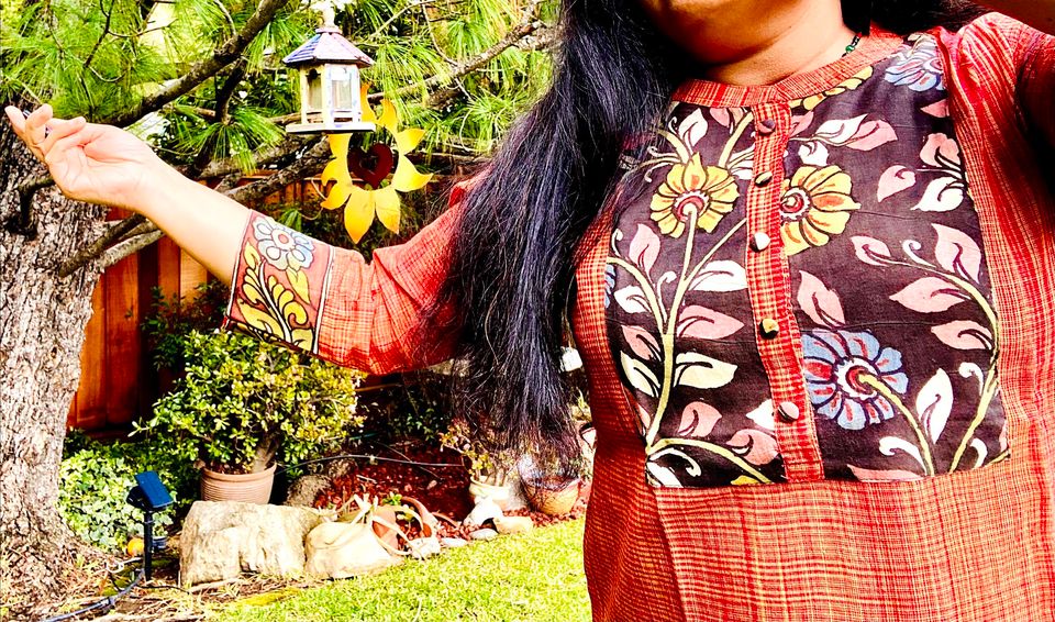 Khadi Kurta with Kalamkari Yoke