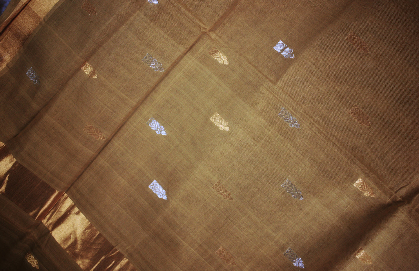 Venkatagiri Cotton Saree - Khaki