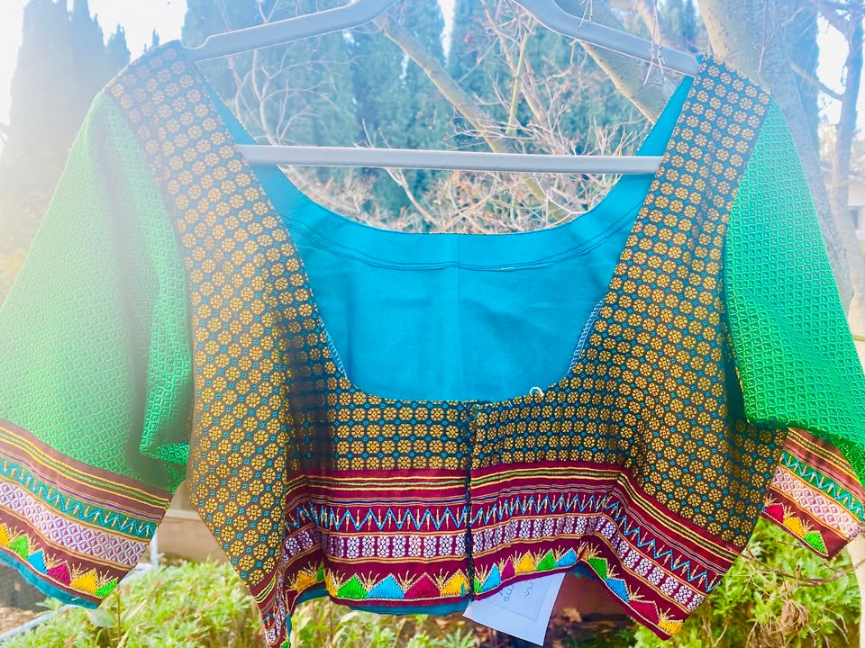 Khun Handloom Blouse with lambani hand embroidery -old