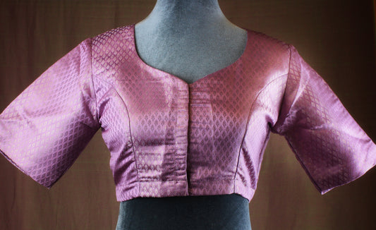Banarasi Brocade Blouse - Beige/ Lavendar