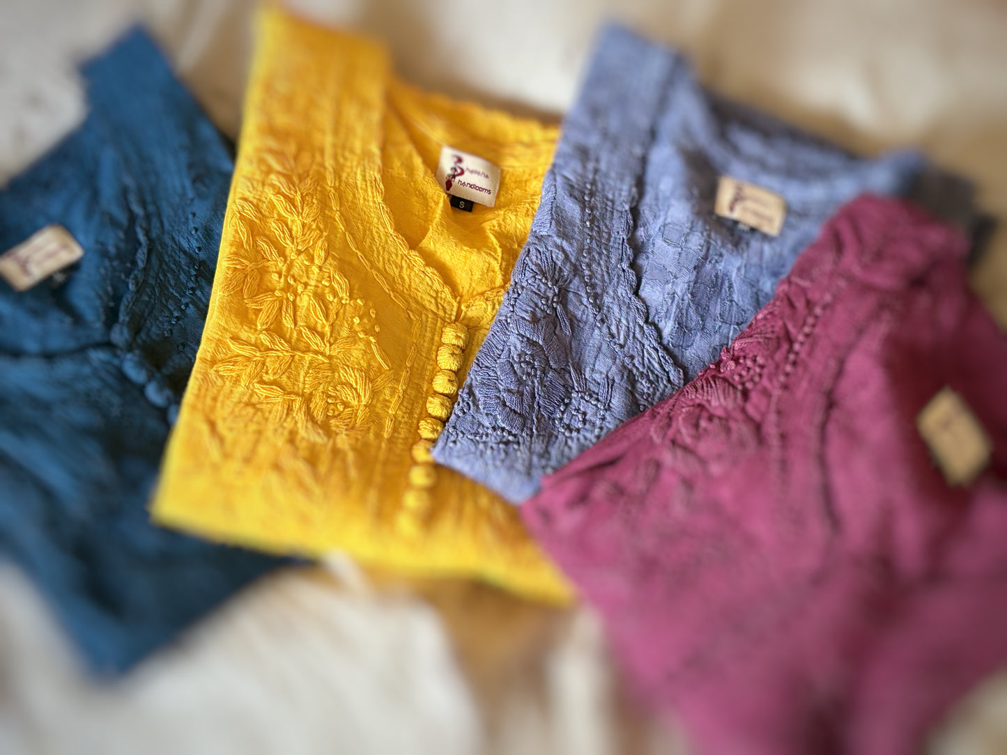 Chikankari Hand embroidery Cotton Kurta