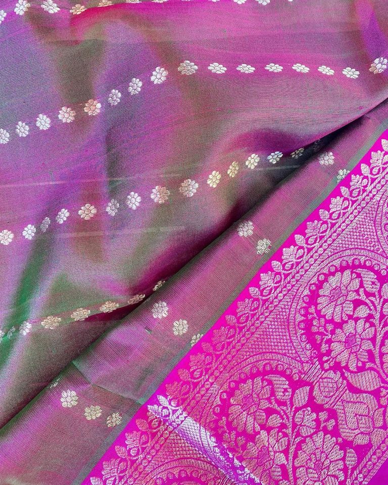 Venkatagiri Silk Saree - Burgundy w/ Majenta