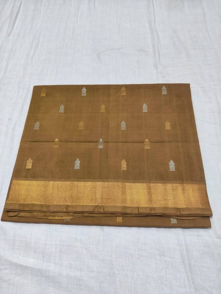 Venkatagiri Cotton Saree - Khaki