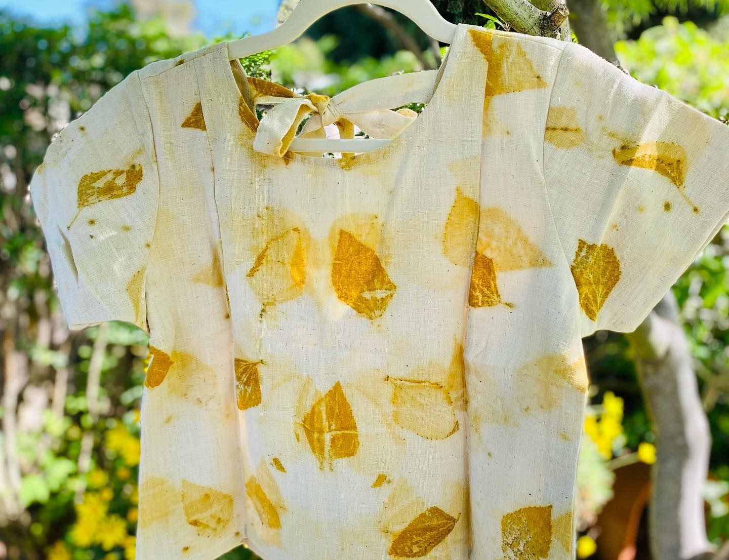 Organic cotton eco-print Crop Top
