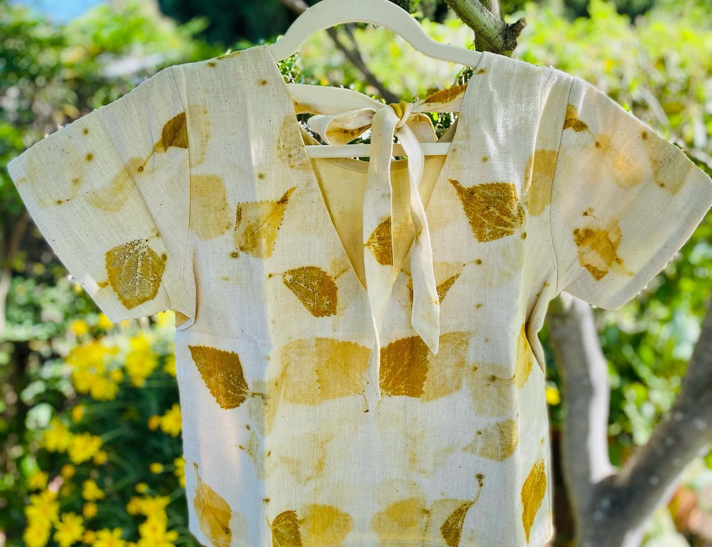 Organic cotton eco-print Crop Top