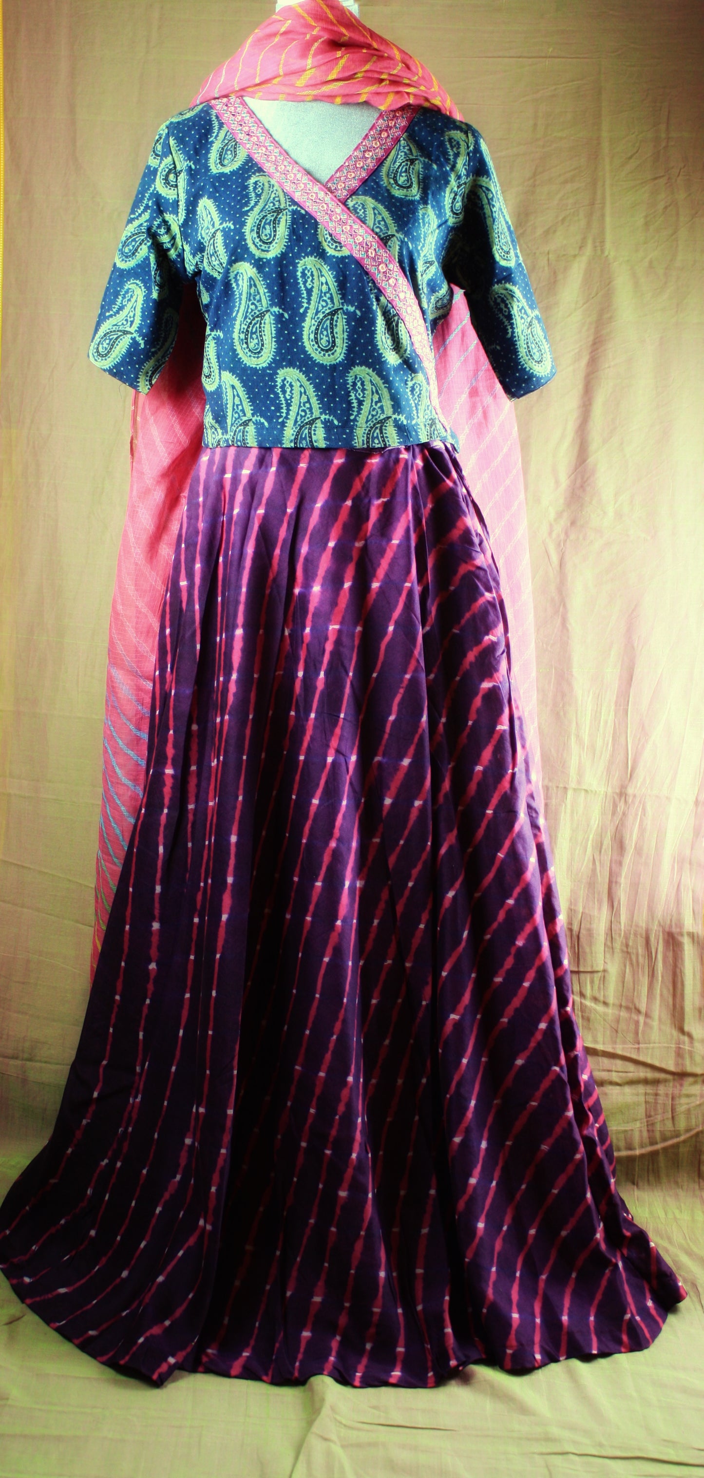 Indigo embroidered Wrap Top
