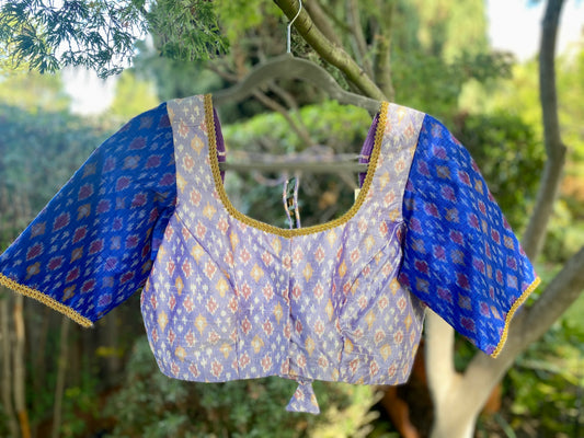 Raw Silk Blouse - Pochampally Ikat
