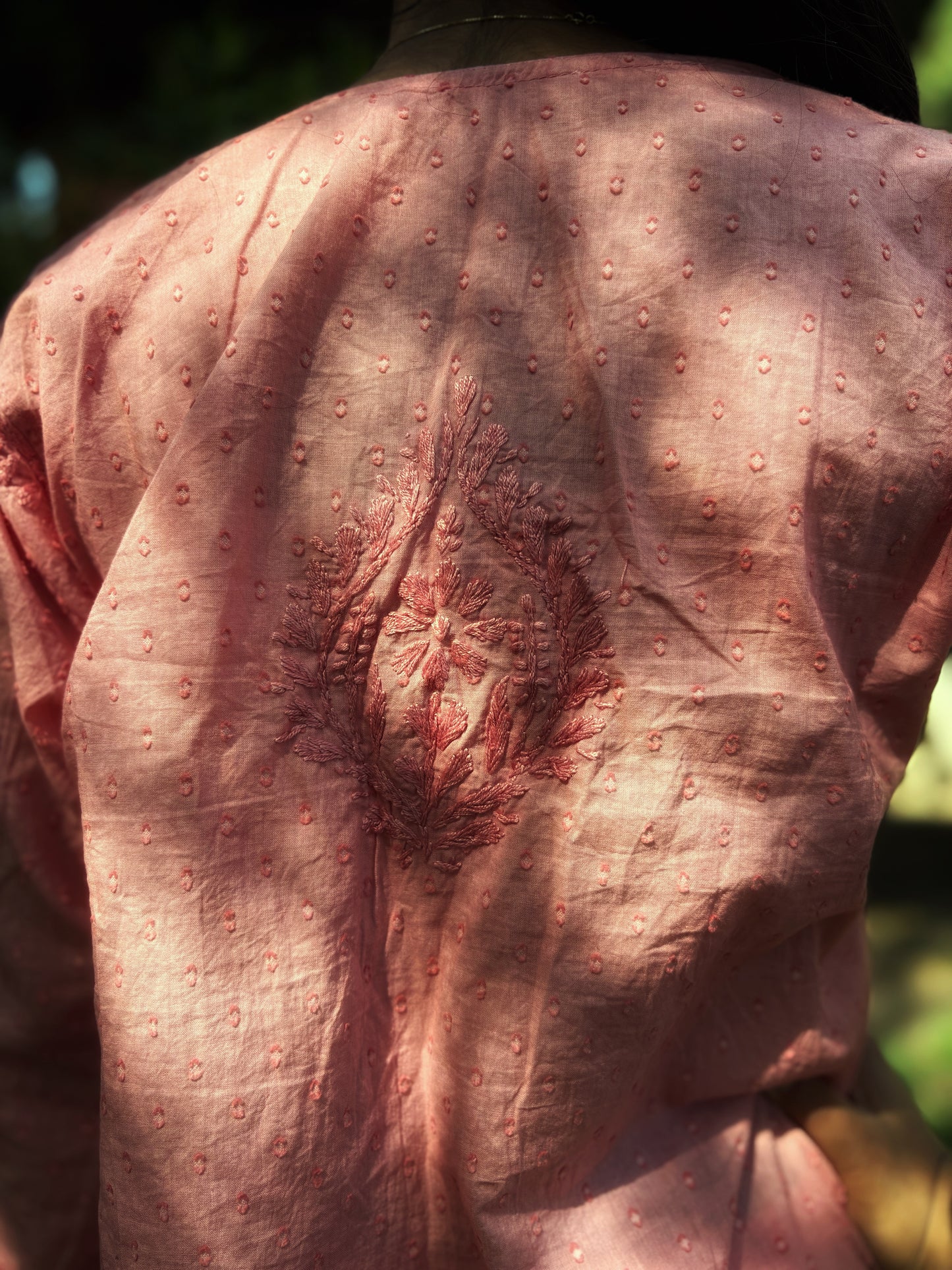 Chikankari Hand embroidery Cotton Kurta + legging Set