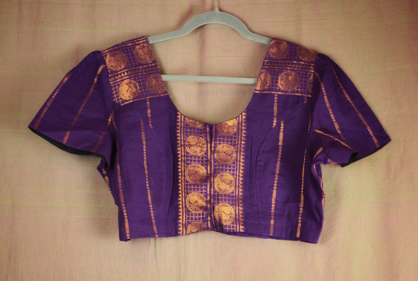 Sungudi Cotton Blouse -Tulip sleeves - many colors