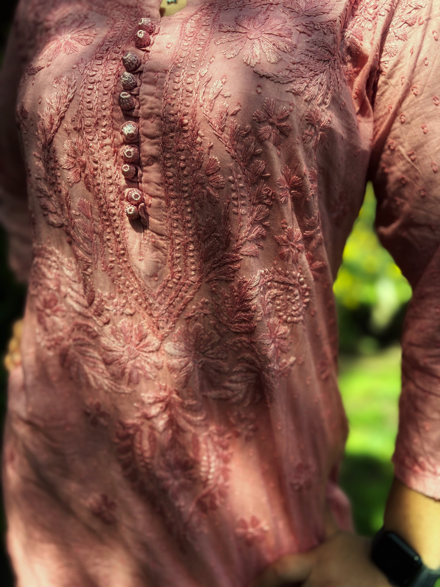 Chikankari Hand embroidery Cotton Kurta + legging Set