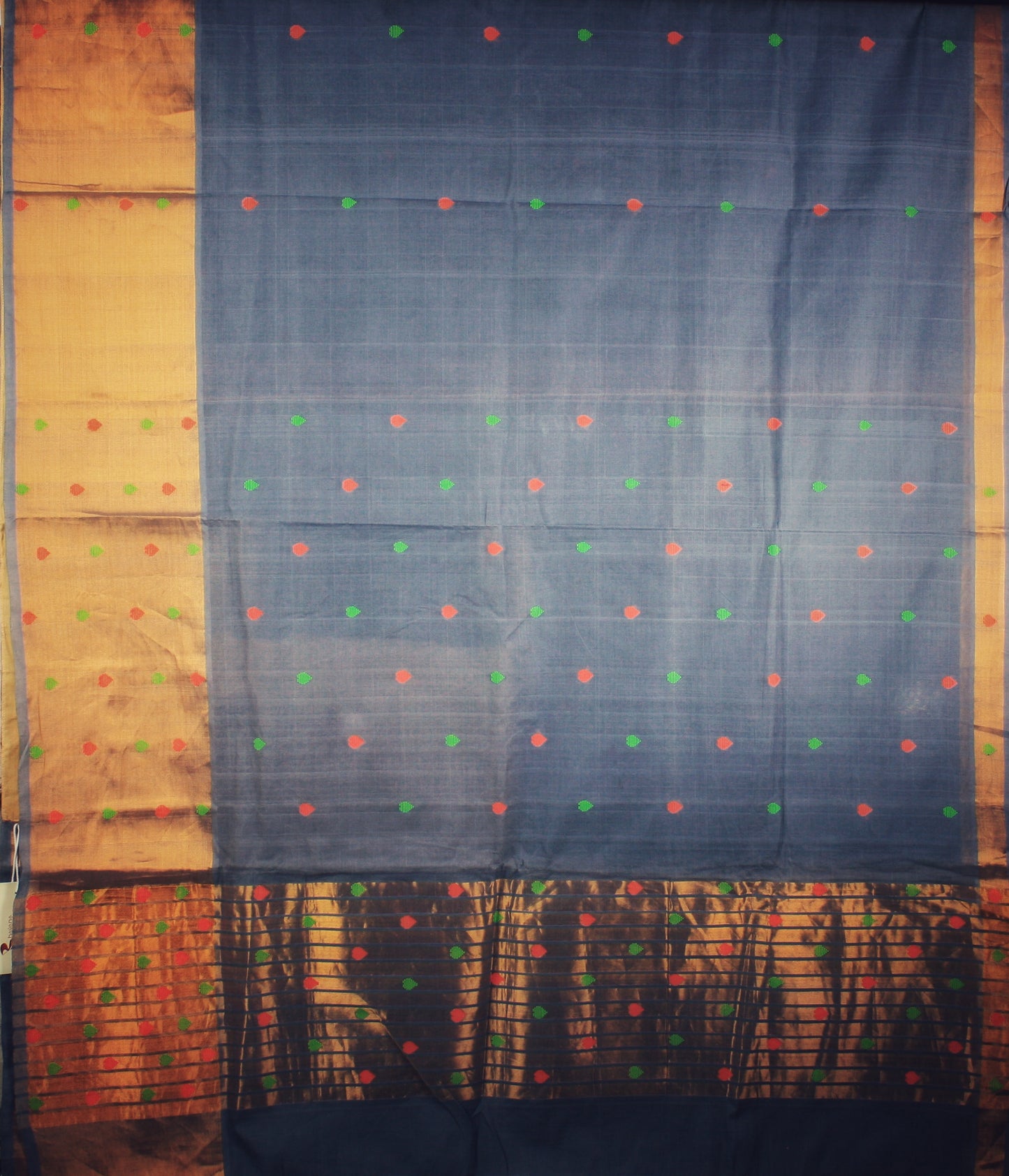 Venkatagiri Cotton Saree - Gray/ Heart