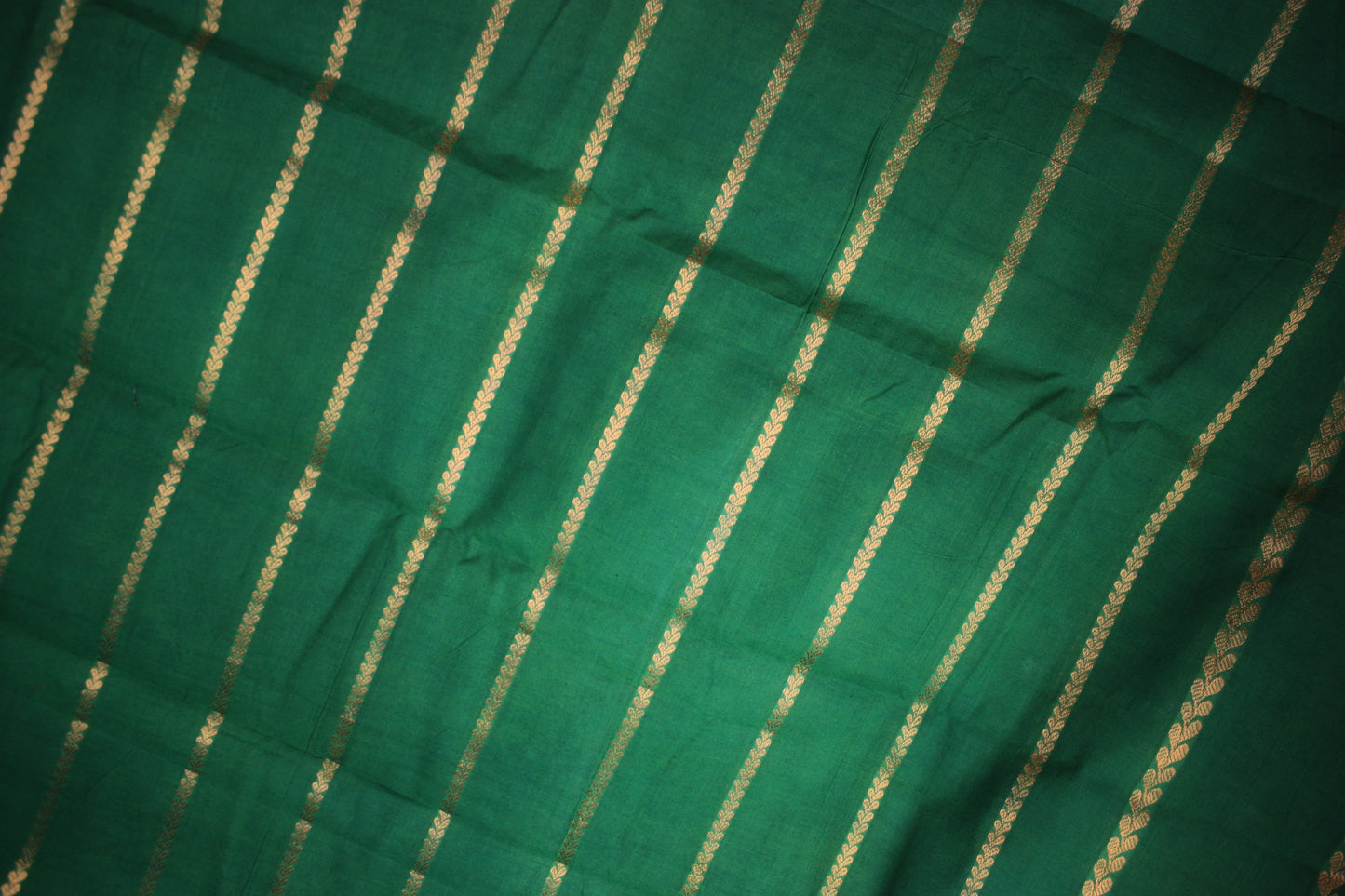 Sungudi Cotton Saree - Green Stripes