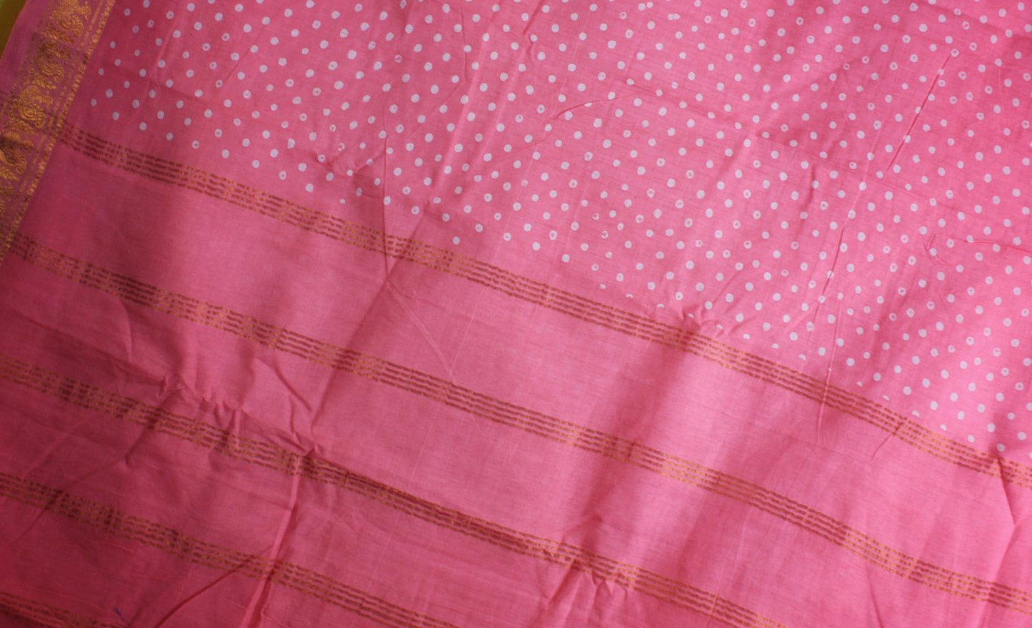 Sungudi Cotton Saree - Baby Pink