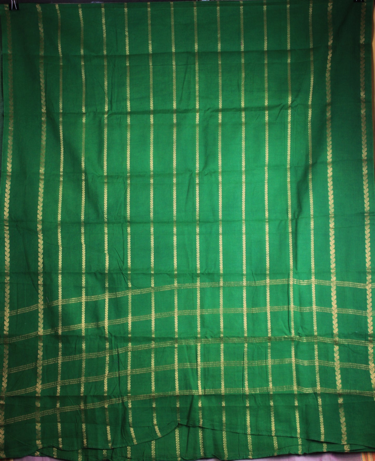 Sungudi Cotton Saree - Green Stripes