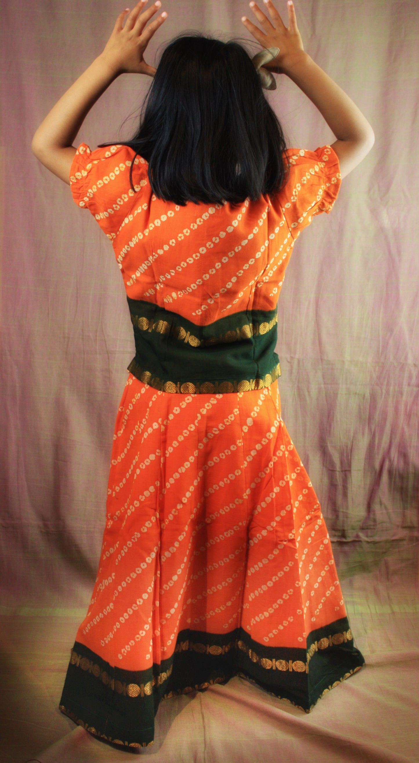 Sungudi Pavadai + Top set