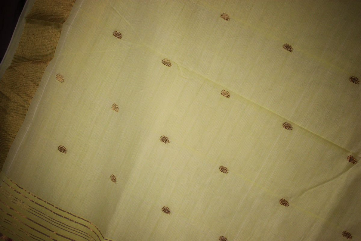 Paithani Handloom Cotton Saree - Yellow