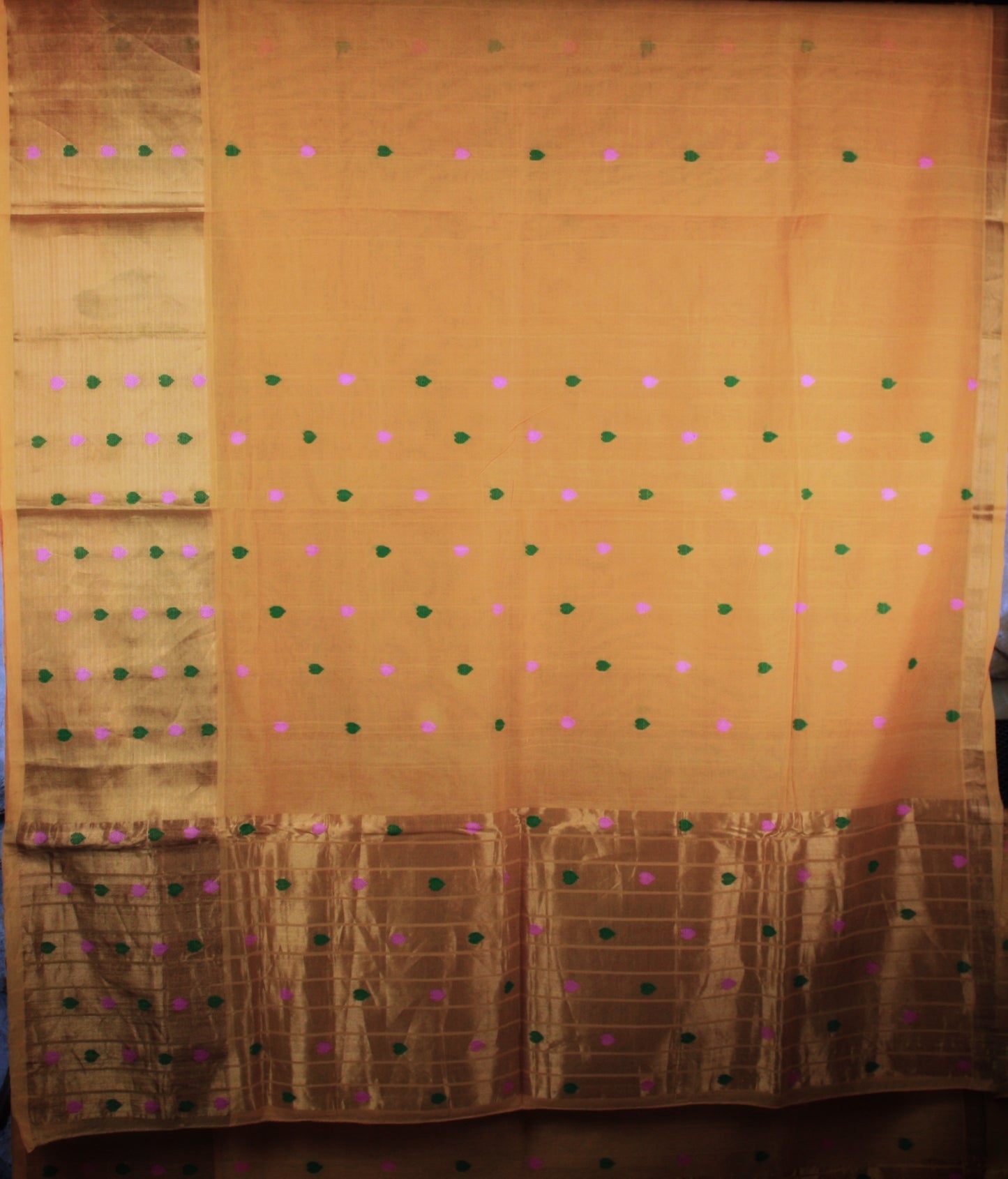 Venkatagiri Cotton Saree - Yellow/ Heart