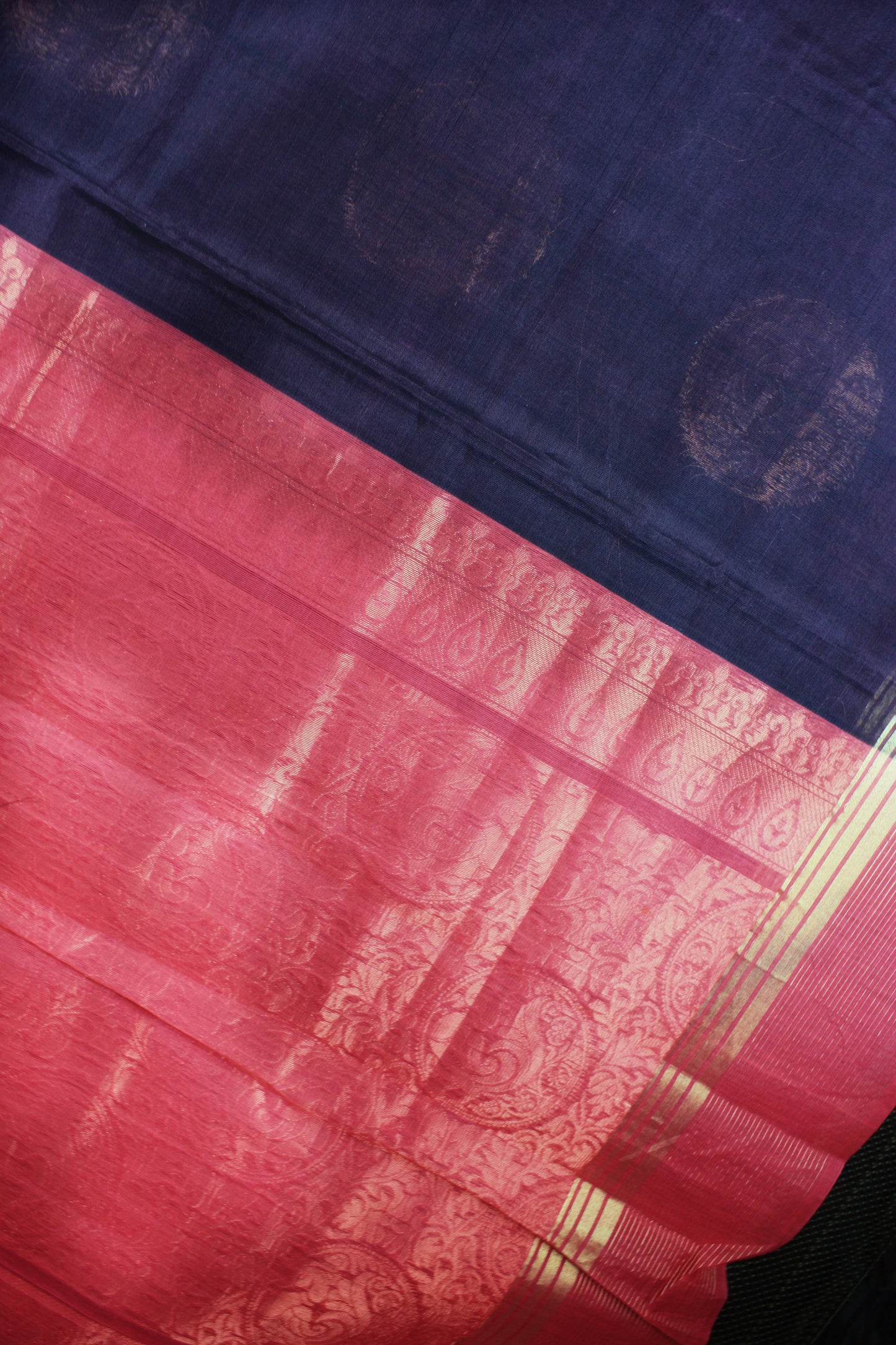 Venkatagiri Handloom Silk Cotton Saree - Brown w/ Pink