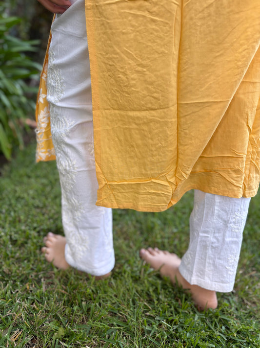 Chikankari Legging- White