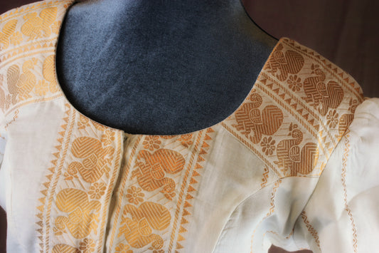 Sungudi Cotton Blouse -Tulip sleeves - many colors