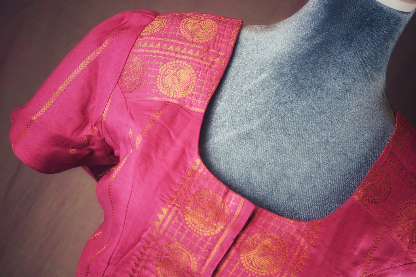 Sungudi Cotton Blouse -Tulip sleeves - many colors