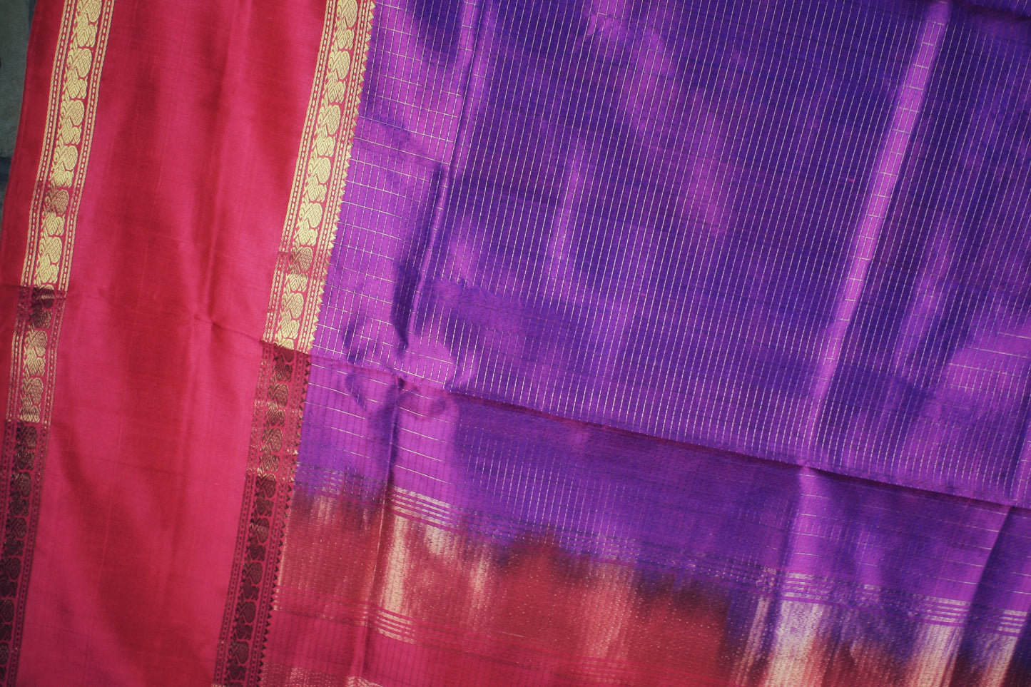 Kanjivaram Soft Silk Saree - Majenta/ Pink