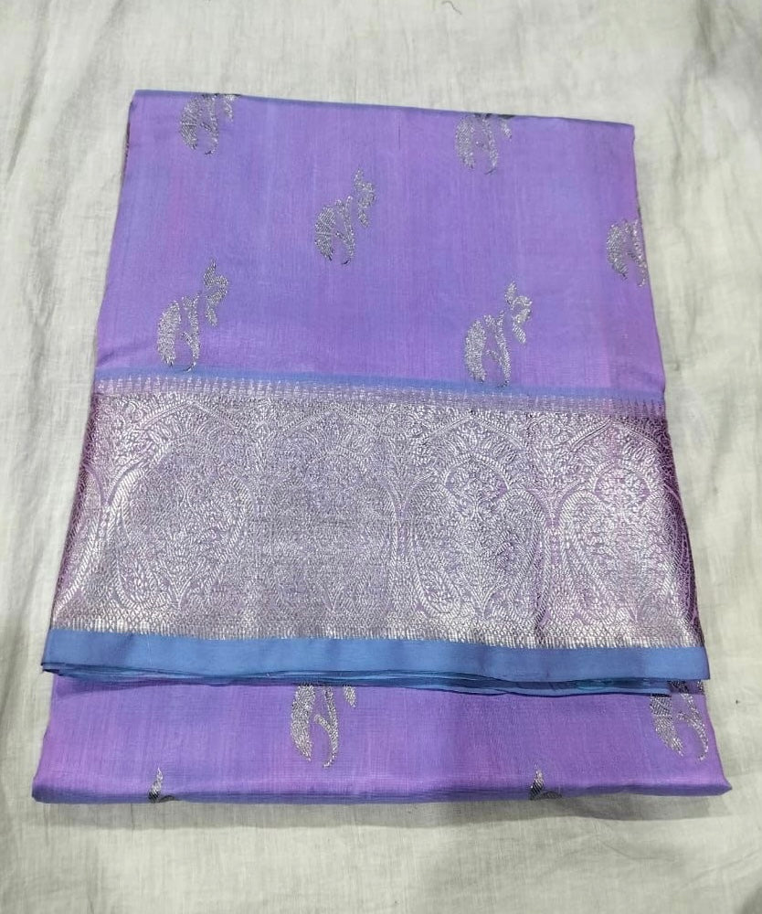 Venkatagiri Silk Saree - Lavender/ Powder Blue