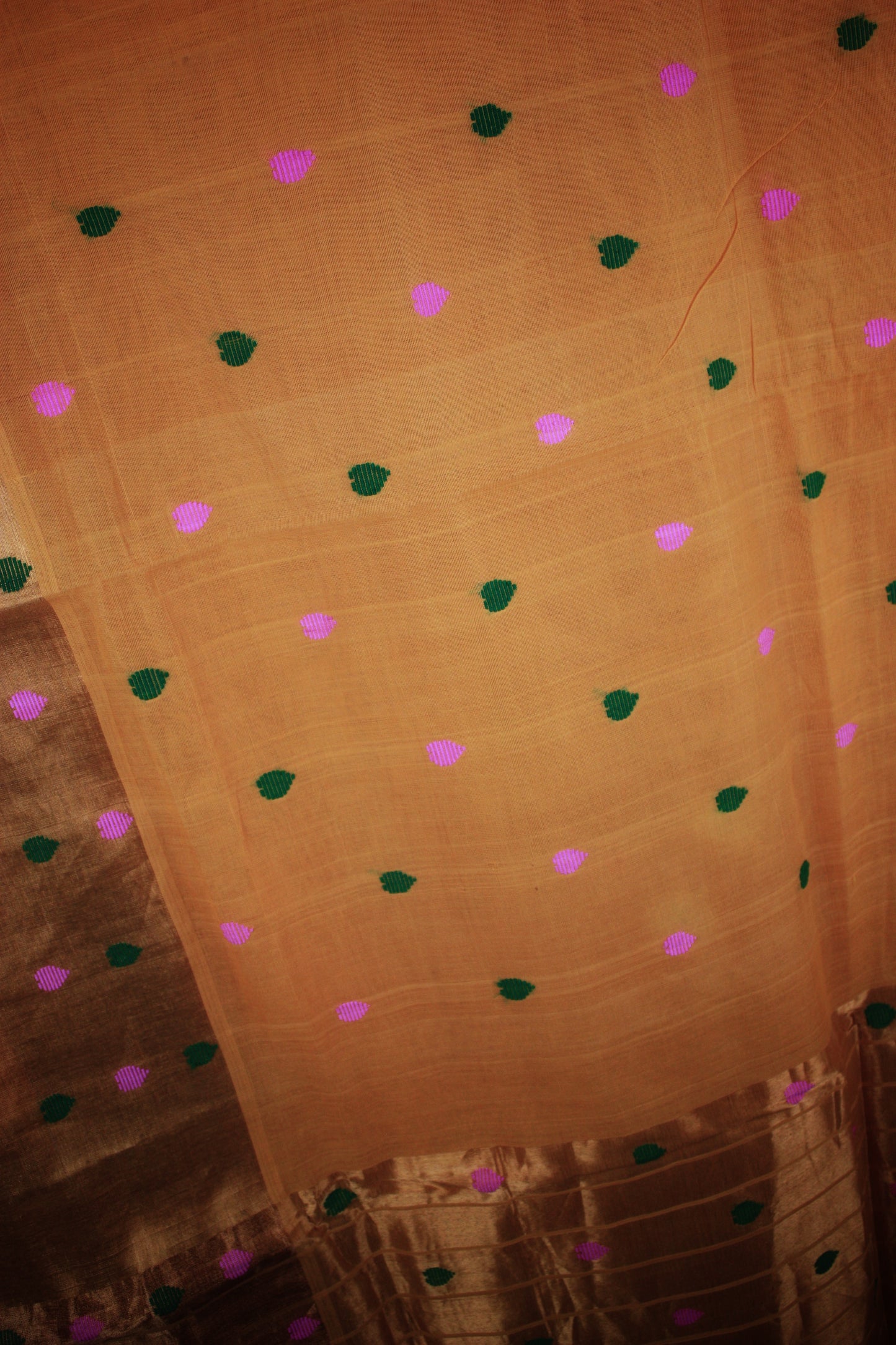 Venkatagiri Cotton Saree - Yellow/ Heart